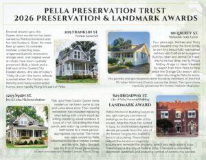 Congratulations to the 2026 Pella Preservation and Landmark Award Recipients!